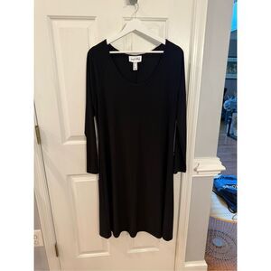 Joseph Ribkoff Black Scoop Neck Long Sleeve Mudd Swing Dress sz 12 EUC